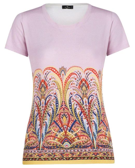 Top con stampa paisley di Etro in Pink