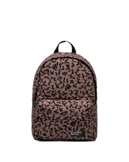 EA7 Brown Sac À Dos À Imprimé Intégral
