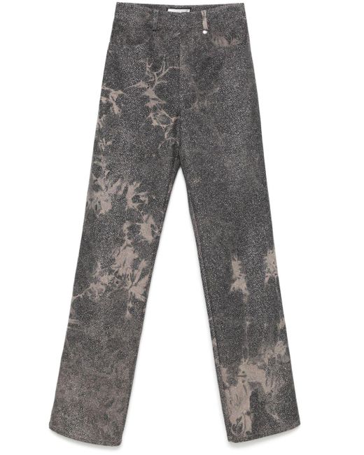 Nissa Gray High-Rise Glitter Jeans