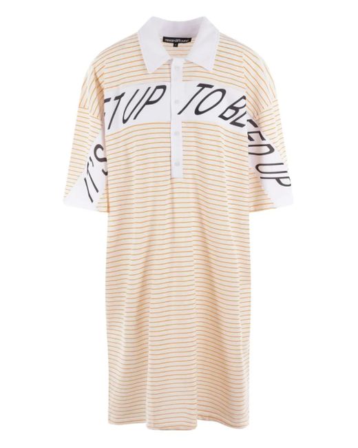 Reward If Found White Striped-Pattern Midi Dress