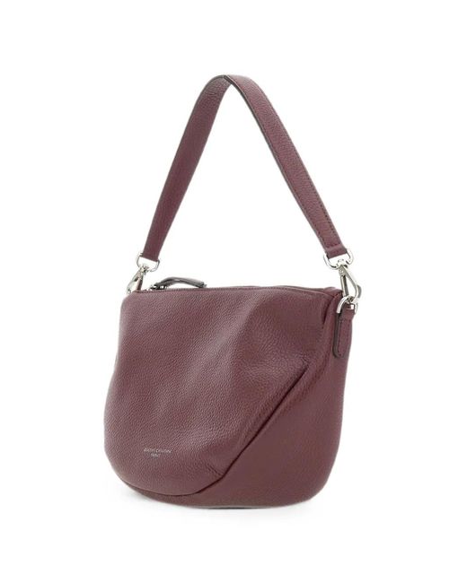 Gianni Chiarini Purple Cleo Grained Leather Shoulder Bag