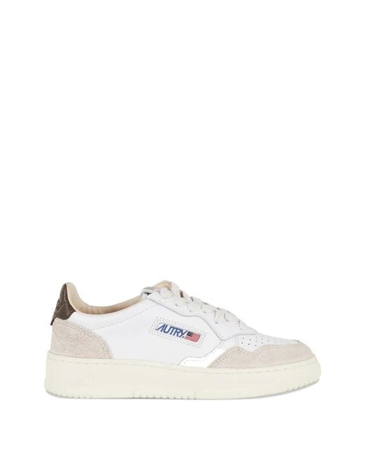 Autry White Medalist Low Leat/Suede