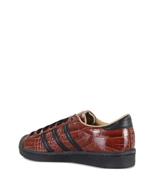 Adidas Brown Superstar Embossed Sneakers