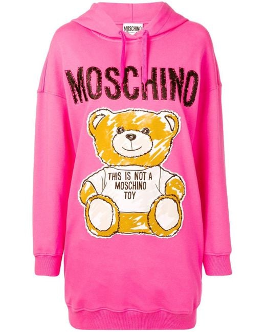 Moschino Pink Teddy Bear Hooded Dress