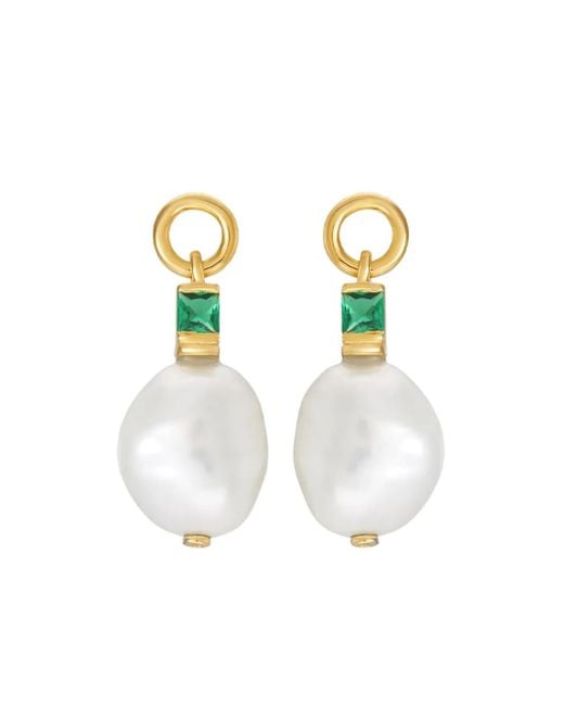 V By Laura Vann White Fleur Pearl And Zirconia Earrings