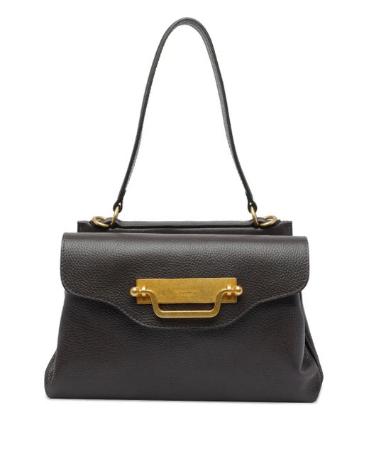 MY BEST BAG Black Magnetic-Closure Leather Shoulder Bag