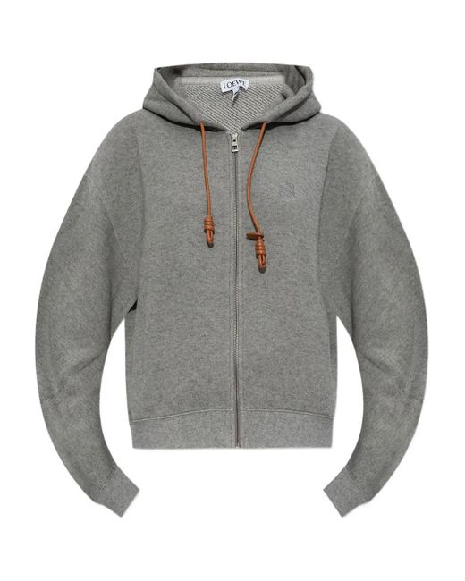 Sweat Zippé À Capuche Loewe en coloris Gray