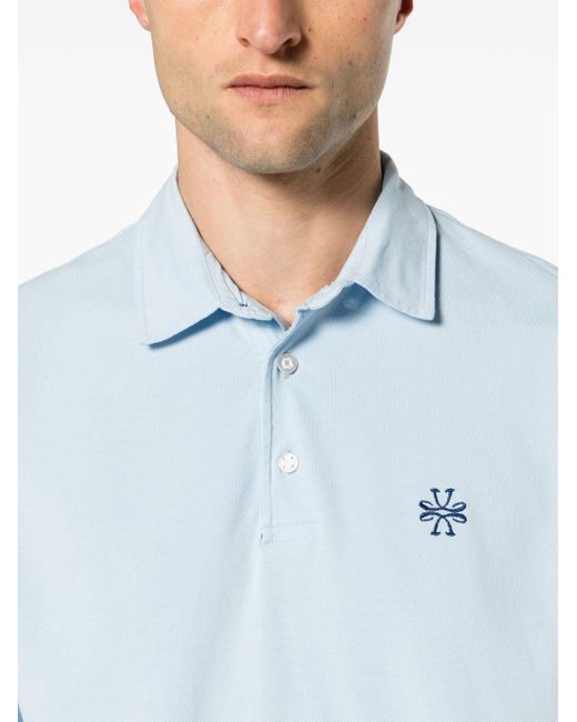 Jacob Cohen Piqué Poloshirt Met Geborduurd Logo in het Blue voor heren