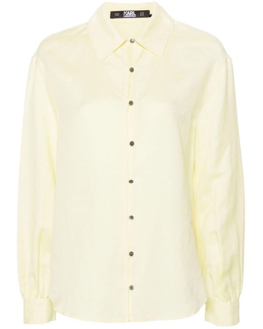 Karl Lagerfeld Natural Classic-collar Buttoned Shirt
