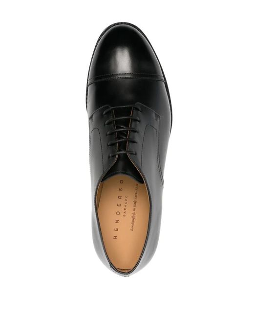 Henderson Black Lace-Up Leather Derby Shoes for men