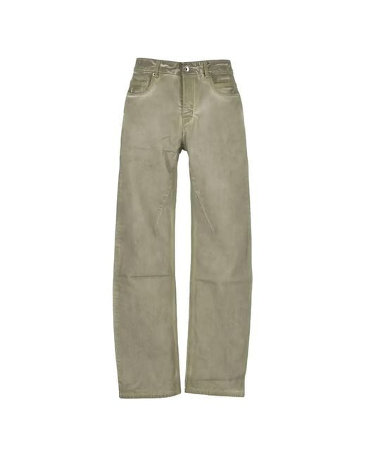 Rick Owens Green Fog Cut Jeans for men