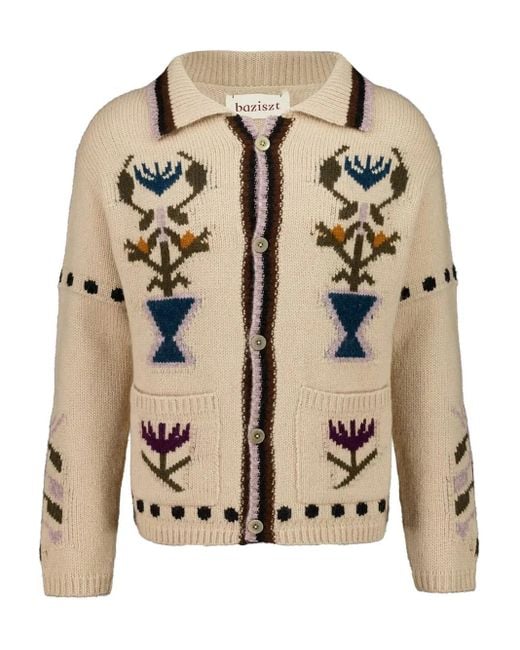 BAZISZT Natural Garden Floral Cardigan for men