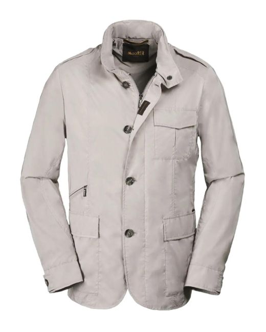 Moorer Gray Porto Buttoned-Up Jacket for men
