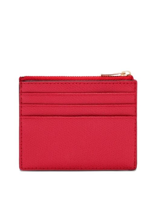 Furla Red Small Camelia Zip-Top Card Holder