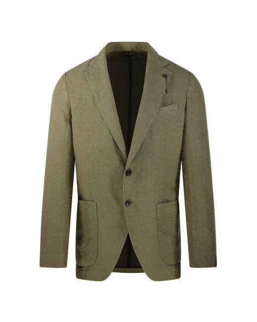 Santaniello Green Single-Breasted Blazer for men