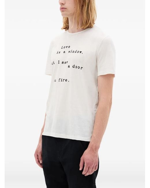 Ann Demeulemeester Baptist Love Is A Window T-Shirt in White for