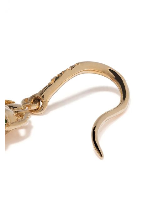 Aurelie Bidermann Metallic 18Kt Diamonds Single Beetle Earring
