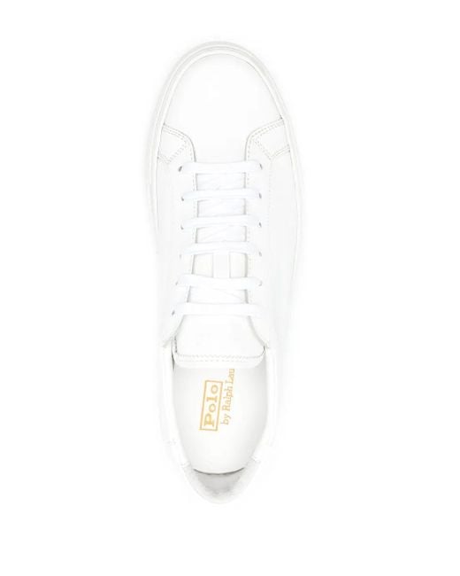 Polo Ralph Lauren White Jermain Lux Leather Sneakers for men