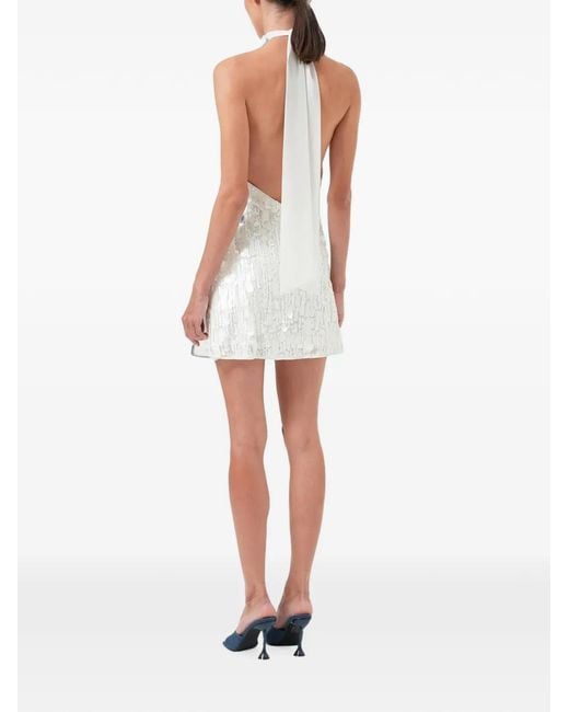 OW Collection White Wynn Halterneck Mini Dress