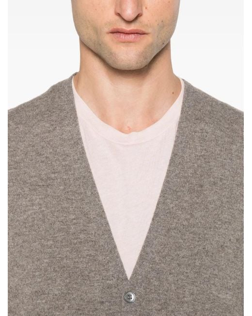 Gran Sasso Gray Button-Front Cardigan for men