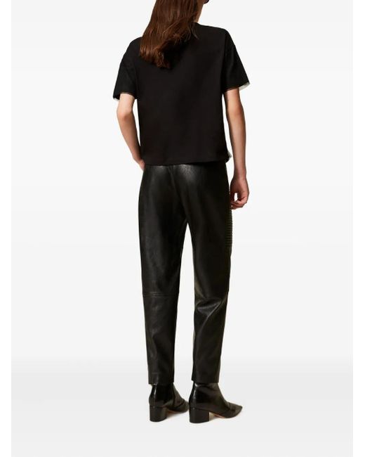Twinset Gray Padded Stitching Trousers