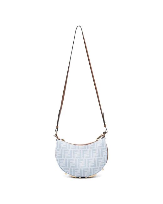 Fendi White Mini Graphy Ff-Monogram Cross Body Bag