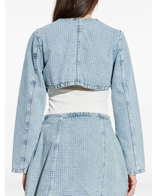 DIESEL Blue De-Terri-S Button Crop Jacket