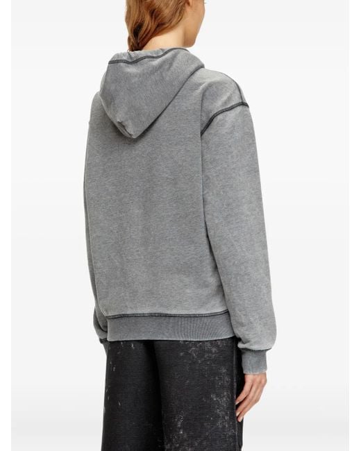 DIESEL Gray F-Normy Graphic Hooded Hoodie