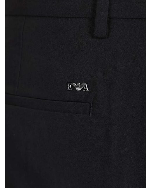 Emporio Armani Black Emblem Tailored Trousers for men