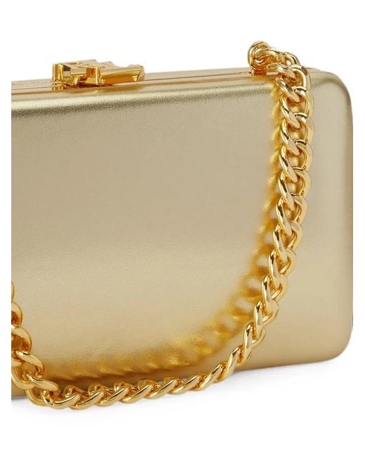 Ralph Lauren Natural Small Franki Metallic Leather Clutch Bag