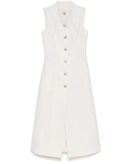 Shiatzy Chen White Wool Vest Dress