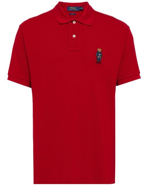 Polo Ralph Lauren Red Teddy Bear Cotton Polo Shirt for men