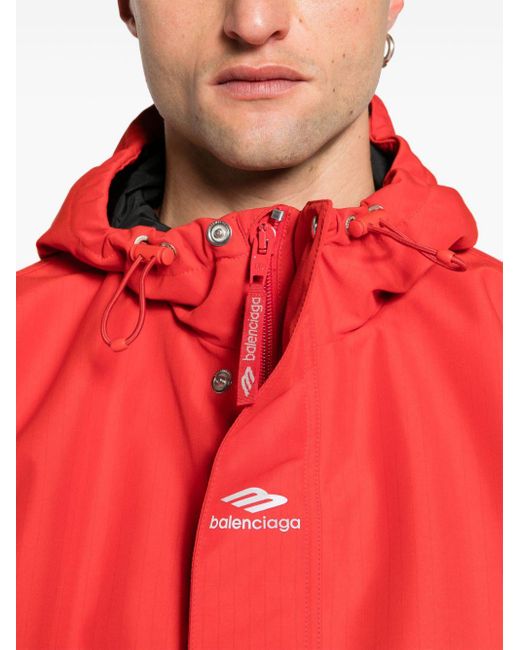 メンズ Balenciaga フーデッド スキージャケット Red
