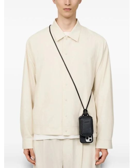 objcts.io Gray Micro Grained-Leather Phone Bag