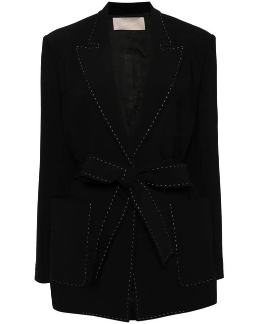 Elie Saab Black Topstitch Blazer