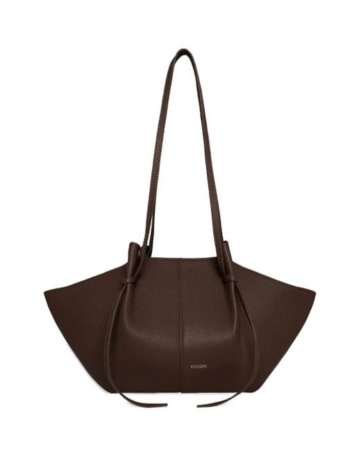 Yuzefi Brown Mochi Pebble Grain Shoulder Bag