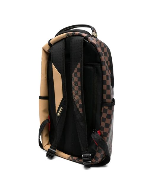 Sprayground Natural Check-Patterm Backpack for men