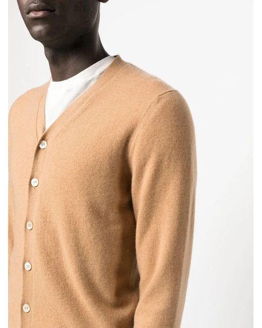 Malo Natural V-Neck Cashmere Cardigan for men