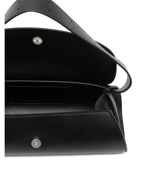 Jil Sander Black Small Cannolo Leather Crossbody Bag for men