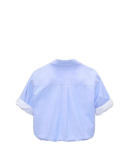 Dorothee Schumacher Blue Pocket Short-Sleeved Shirt
