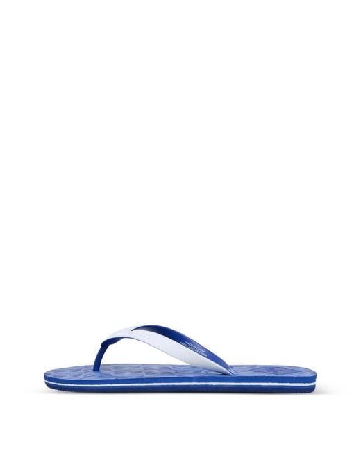 Hackett Blue Capri Gill Palm Tree-Print Flip Flops for men