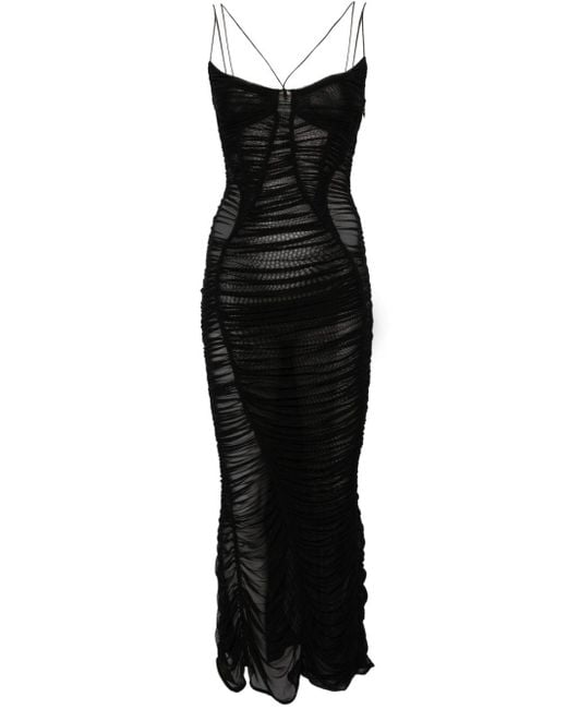 Mugler Black Kleid mit Netzeinsätzen