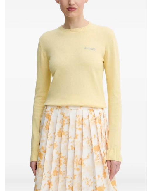 2nd Day Yellow Logo-Embroidered Sweater