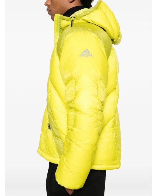 Adidas Yellow Pertex Quilted Hooded Jacket for men