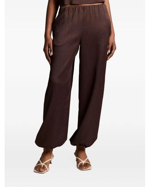 Vince Brown Plissé Crinkle Trousers