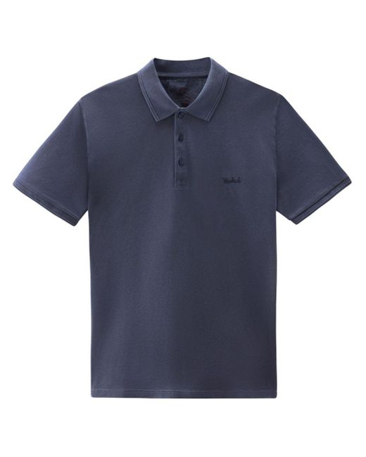 Woolrich Blue Mackinack Cotton Polo Shirt for men