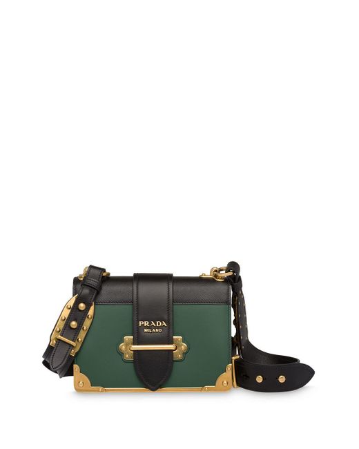 Prada Cahier Shoulder Bag in Green | Lyst
