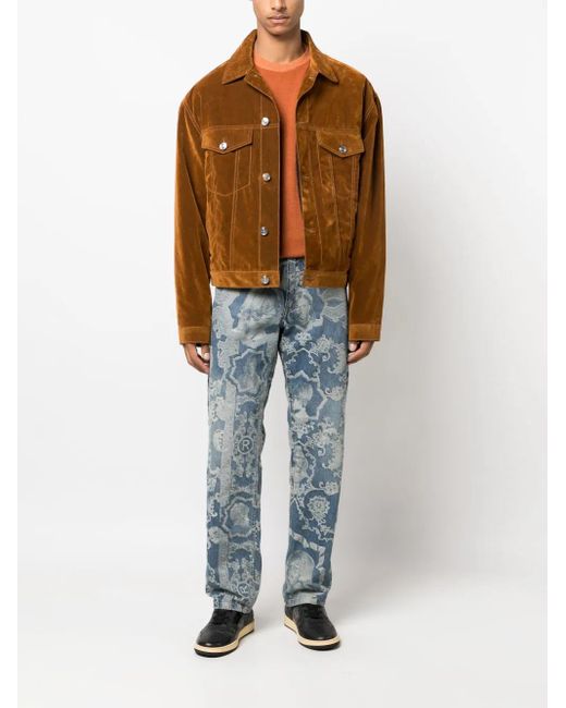 Etro Brown Logo-Embroidered Cotton Jacket for men