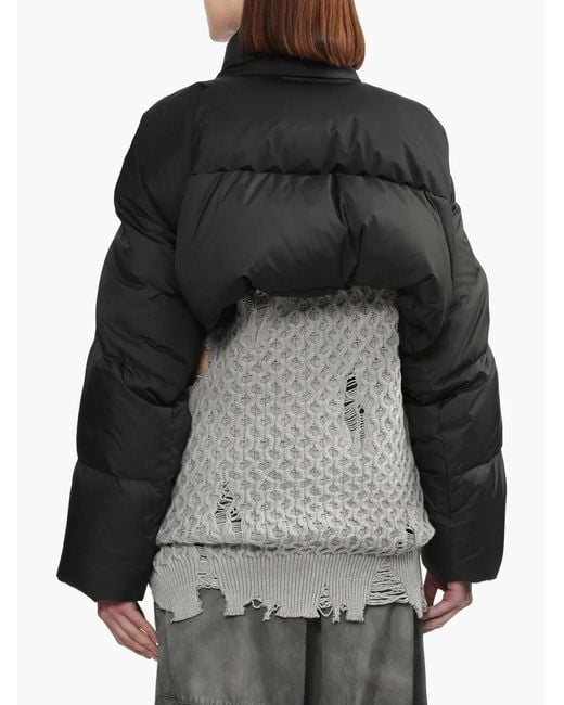 Maison Mihara Yasuhiro Black Cropped Puffer Jacket