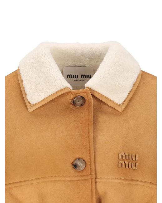 Miu Miu Orange Shearling Jacket